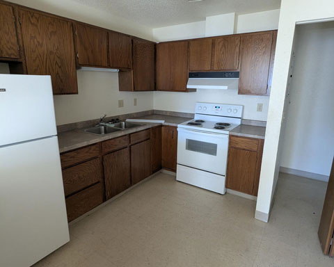 Sharp View Kitchen Stove and Refrigerator View